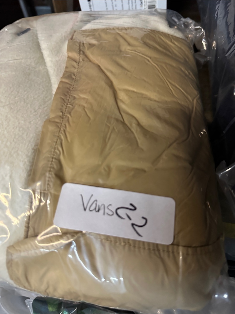 Vans S Mammoth Borg taupe snap neck Velcro pouch unisex fleece skater casual - Picture 15 of 15